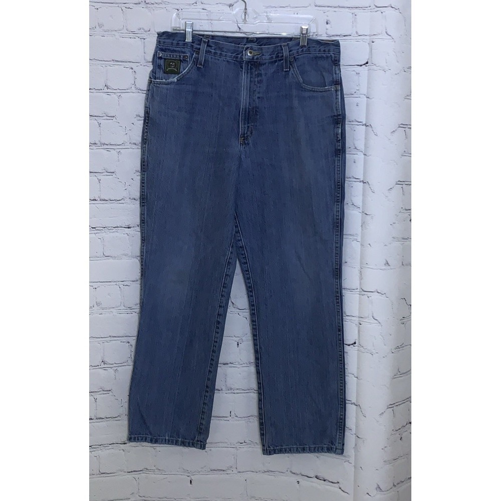 Cinch Jeans Men's 36x28 (Tag 36x30) Green Label Relaxed Fit Straight Blue Denim
